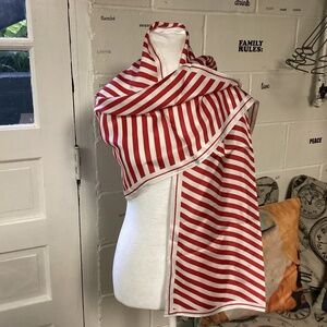 Red and white, gorgeous silk scarf never worn
